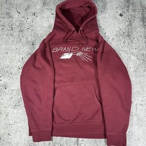 PMT! Hoodie Mens Large Red Brand New Hand Graphic Sweatshirt Pullover Fleece